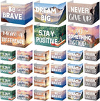 Honoson 24 Pcs Bulk Inspirational Privacy Folders for Students Cardboard Test Privacy Boards Motivational Words Desk Dividers Shield for Classroom School Study Supplies, 6 Styles(Scene)