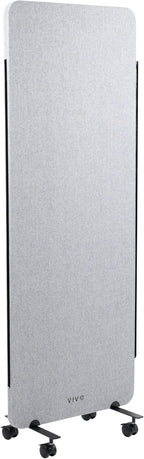 VIVO Freestanding 24 x 66 inch Privacy Panel, Mobile Cubicle Divider, Single 24 inch Wall Partition with 2-Sided Zipper Attachment System, Gray, PP-1-T024G-M