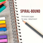 U.S. Art Supply 9"x12" Sketch Book Pad, 2 Pack (100 Sheets Each), 60lb (100gsm) Spiral Bound - Sketching, Drawing Pad, Acid-Free Paper - Sketch Pads for Adults, Students: Colored Pencils, Charcoal