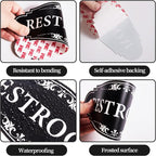 Restroom Sign for Business and Home，Self-adhesive Unisex Bathroom Sign Sticker，Waterproof Vinyl Toilet Decor for House，Office，Shop，Door（Black）