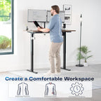 VIVO Electric 55 x 28 in Standing Desk, Memory Height Adjustment, 1B Series, Holds 220 lbs, One-Piece Rustic Vintage Brown Top, Black Frame, DESK-KIT-1B55N