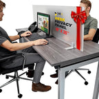OBEX Acrylic Free Standing Screen, Divider for Desk Privacy Home & Office Partitions for Table Top Workstation, Portable Cubicle Panel for Work, 18" x 36", Frosted