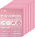 25 Sheets Pink Cardstock - 8.5'' x 11'' Double-sided Cover Card Stock 92lb/250gsm Heavyweight Paper for Art Crafts Scrapbooking Wedding Valentine's Day Cards Party Décor UAP13PK