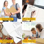 EUSOAR Graph Notebook, 6 Packs Large A4 8.5" x 11" 40 Sheets/ 80 Pages, 100gsm Thick Paper Kraft Journal Notebook, Student Sketchbook Composition Diary Subject Notebooks Planner Journal