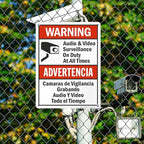SmartSign 24 x 18 inch “Warning - Audio & Video Surveillance On Duty At All Times” Bilingual Sign, 80 mil Laminated Rustproof Aluminum, Red, Black and White, Made in USA