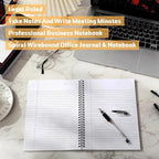 Resurhang 8 Pack Wirebound Business Notebook Legal Ruled Spiral Notebook 8-1/2" x 11" 80 Sheets Per Pad Professional Journal for Office Journal Planner Work Meeting Men Women(Purple)