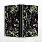 BWEGRHE Slim Credit Card Holder, Wild Flower Hummingbird RFID Blocking Metal Wallet for Men & Women, Aluminum Minimalist Hard Case Pocket-Sized Business Cards Organizer (Fits Up to 10 Cards)
