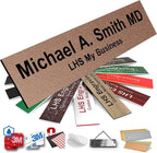 Engraved Name Plates for Door Sign Personalized Textured Copper Plastic Plaque with Black Letters - Made in USA 2x4 M2