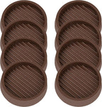 VOCOMO 4X4 Round Rubber Caster Cups, Non Slip Furniture Pads, Anti-Slip Gripper, Anti Skid Furniture Feet, Anti Slide Floor Protector for Bed Couch Table Chair Stoppers (Brown, 8 Pack)