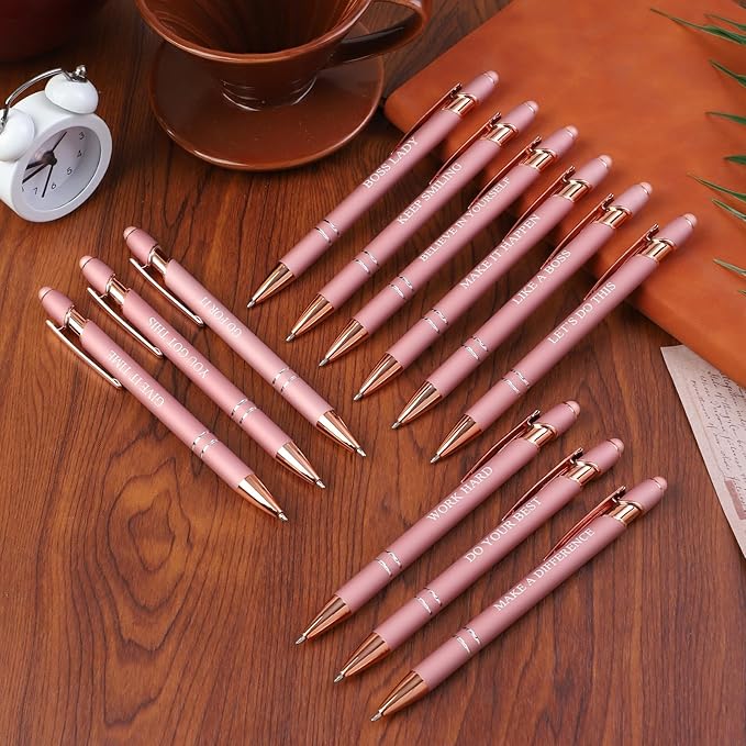 48 Pcs Rose Gold Ballpoint Pens,Fine Point Smooth Writing Pens,Kawaii Pens For Writing Journaling Taking Notes School Office Home.