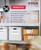 enKo Compatible Zebra 4x6 Label and Dymo Labels 1744907 - (4" x 6") Address and Shipping Labels for Dymo Labelwriter 4XL Shipping, Zebra and Desktop Direct Thermal Printers (60 Rolls | 13,200 Labels)