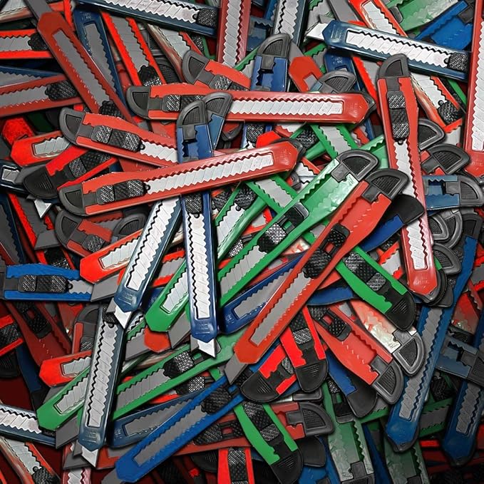 Utility Knife Box Cutter Retractable Blade Snap off Razor Knife with Safety lock 5" Wholesale lot (200 Pack)