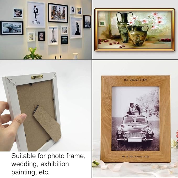 50 Pack Small Sawtooth Picture Hangers Steel Picture Hangers Picture Frames Hangers with Screws Picture Hang Solutions, for Hanging Clock Paintings Artwork Picture Frame Hook Photos(Gold)