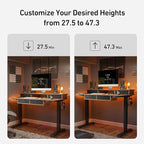 FEZIBO 55'' x 30'' Electric Standing Desk with 4 Storage Drawers, Adjustable Height Computer Table with Monitor Shelf, Stand Up Desk for Study, Gaming, Workstation, Rustic Brown Top