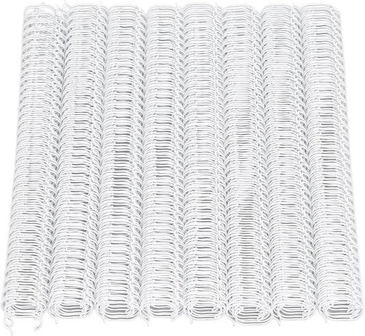 100 Pack Double Loop Wire Binding Spines, YolieraArt Wire Binding Spines, 7/16 Inch Binding Wire for Letter Size (80 Sheet Capacity, 100P, 3:1 Pitch, White)
