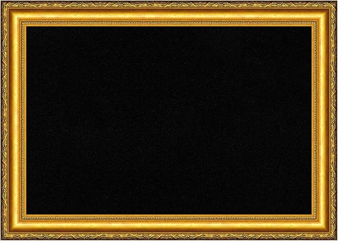 Amanti Art Black Cork Board for Wall, 20x28 Vision Board with Gold Wood Frame, Medium Corkboard Office Decor for Home Organization, Traditional Corkboard Pinboard to display items for home