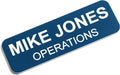 Custom Engraved Name Tag Badges – Personalized Identification with Pin or Magnetic Backing, 1 Inch x 3 Inches, Blue/White