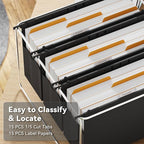 Ansook Extra Capacity Hanging File Folders Legal Size,Heavy Duty 4" Expansion, File Cabinet Folders with 1/5 Tabs,6 Pack Expandable File Folder Organizer,Hang Folder for File Frame & File Box