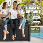 Yardgrace Extra-Large 150 Gallon Outdoor Chest Storage Waterproof - Outside Storage Box & Bench, Resin Deck Chest for Patio/Pool, Lockable UV-Resistant, Onyx Black