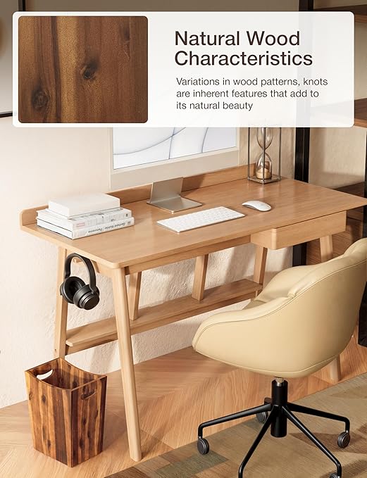 2 Gallons Rectangular Wastebaskets - Acacia Wood Waste Basket with Handles - Small Trash Can for Bathroom - Brown Garbage Bin for Spa Bathroom Decorative, Kitchen Counter, Living Room (Walnut)