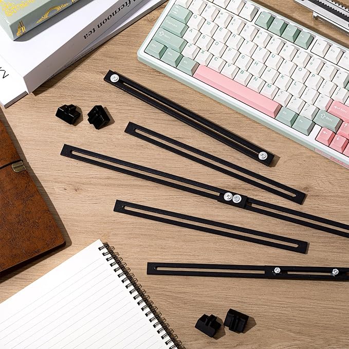 12 Pcs Metal Adjustable File Cabinet Rails Set Include 8 Hanging File Rail Clips 4 Cabinet Dividers Bars Suitable for Cabinets with Drawer Thickness Less Than 1/8 Inch(Black,18-32.5 Inch)