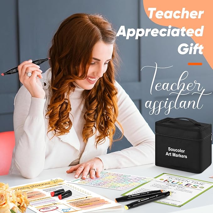 Alcohol Based Marker with Case, 168 Colors Dual Tip Permanent Art Markers for Book Painting Card Making Coloring Illustrations Sketch