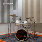 Olanglab Fiberglass Acoustic Wall Panels 4 Pack, 11.8'' x 23.6'' Sound Panels, Fabric Wrapped Sound Proof Panels for Walls (Khaki)
