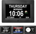 Memwake 7-Inch Digital Watch, Large Font Display, 3 Display Modes, Many Alarms and Medication Alerts for Seniors and Alzheimer Patients (Black) (Black, 7-inch)
