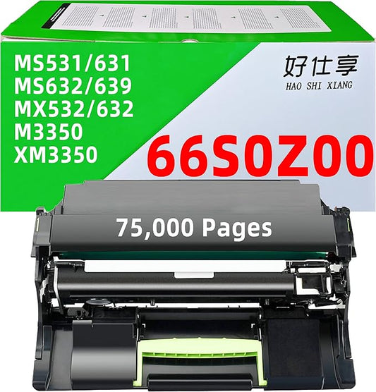 66S0Z00 66S0ZA0 Imaging Unit Drum Unit Remanufactured Compatible with Lexmark MS531 MS631 MS632 MS639 MX532 MX632 XM3350 M3350 MS531dw MS631dw MS632dwe MX532adwe MX632adwe Printer (66S0Z00-1Pack)