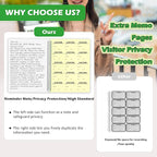 2 Pack Visitor Badges with Carbon Copy Visitor Stickers Letter Size Visitor Log Book Protecting Privacy Pages Register Book Business Guest Name tag for School Clinics Church-450 Badges 60 Memo Pages
