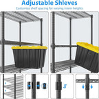 Homdox 5 Tier Storage Racks and Shelving, 24"x60"x82" Heavy Duty Metal Shelves for Storage, 3000LBS Commercial Adjustable Wire Shelving Unit on Wheels for Garage, Pantry, Kitchen, Warehouses, Black
