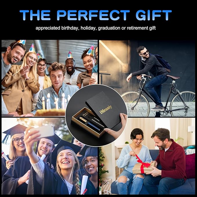 Nice Rollerball Pens with Real 24K Finish- Fancy Roller Ball Point Pens for Writing Journaling Note Taking Signature, Luxury Pen for Men Women Writers Christmas Graduation Gifts