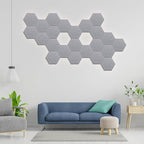Hexagonal Acoustic Panels-12 Pack High-Density Sound Absorbing Panels 12"X10"X0.4" for Enhanced Noise Reduction, DIY Design, Idea for Studios, Offices, and Home Theaters(Ash Gray)