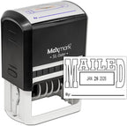 MaxMark Large Self-Inking Rubber Date Office Stamp with Mailed Phrase & Date - Black Ink, 12-Year Band - Style 5