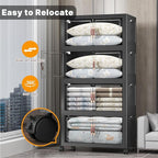 UAMFURI Extra Large Stackable Storage Bins with Lids & Wheels & Door, 640QT-160QT/40GAL*4Pack Foldable Collapsible Closet Organizers, Plastic containers drawers for bedroom Dorm
