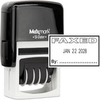 MaxMark Office Self Inking Date Stamp with Phrase Faxed - Black Ink