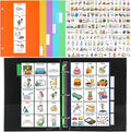 Communication Book Bulk 162 Laminate Icon Picture Cards with 5 Multicolor Dividers 1 Sentence Strip for Autism Vocabulary Language Speech Articulation Learning Supplies(Cartoon)