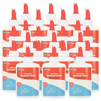 Liquid Glue (24 Pack) - 4 oz Washable School Glue, White Glue Bottles, Glue Bulk, Non-Toxic Liquid Glue for Kids - Glue for Slime, Arts and Craft Glue - by Enday