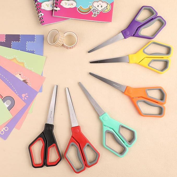 42Pack 8" Scissors All Purpose, Heavy Duty Scissors with Ultra Sharp Blades Comfort Grip Handles - For Office Home School Sewing Fabric Crafts, High/Middle School Student Teacher Scissor