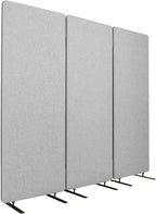 Stand Up Desk Store ReFocus Freestanding Noise Reducing Acoustic Room Wall Divider Office Partition (Cool Grey, 72" x 66", Zippered 3-Pack)