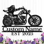 Custom Motorcycle Metal Sign Personalized Biker Name Sign Motorcycle Wall Art Motorbike Signs Garage/Man Cave Decor Gift for Bikers Men Husband