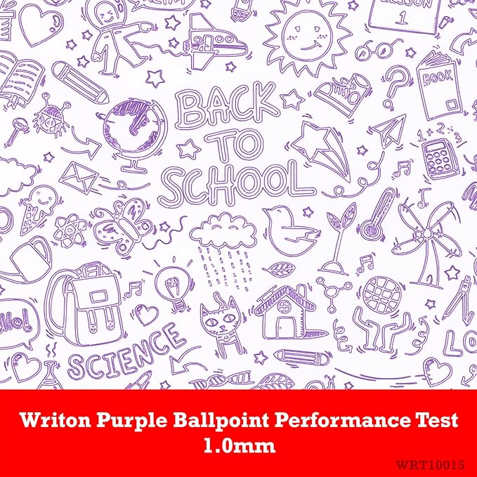 Writon Retractable Ballpoint Pens, Comfort Grip, 1.0mm Medium Point, Purple Ink, 24 Pack
