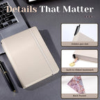 CAGIE Textured Hardcover Lined Journal for Women and Men, A5 Leather Journal Notebook with 256 Pages, 100GSM Paper – College Ruled Journaling Notebook for Writing, Work, School, Daily Diary