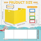 24 Pcs Desk Dividers for Students 14 × 17.5 × 14 Inch Plastic Waterproof Privacy Folders Shields Test Dividers with Yellow Classroom Privacy Boards for School Study Teacher Supplies(Yellow)