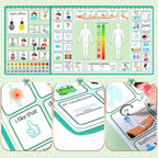 Geyoga 12 Pcs Nonverbal Communication Board, 16.73 x 11.22'' Patient Picture Symbol Communication Cards for Adults