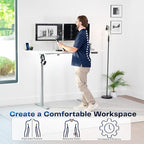 VIVO Electric 63 x 32 in Standing Desk, Memory Height Adjustment, 1B Series, Holds 220 lbs, White Top Gray Frame, DESK-KIT-1G1W