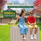 Decksplore 45 Gallon Outdoor Storage Box Waterproof Lockable Resin Deck Box Large, Patio Storage Bin for Pool Accessories Cushion Furniture, Garden Tools, UV-Resistant Outside Delivery Light Coffee