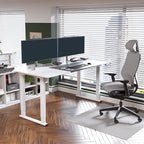 SANODESK 4-Leg Standing Desk, Electric Height Adjustable Desk with Memory Presets for Home Office, Stand up Desk Computer Workstation, 71x32 Inches White