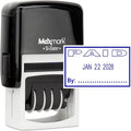 MaxMark Office Self Inking Date Stamp with Phrase Paid - Blue Ink