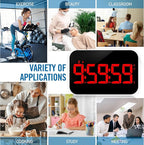 Kitchen Digital RED Timer, Count Down Up, Rechargeable, Vibration Mode Adjustable Volume and Brightness LED Display, Time Management Cook, Desk